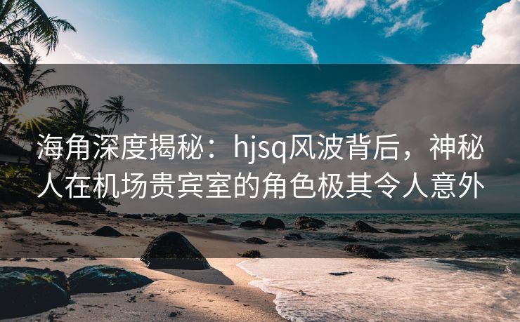 海角深度揭秘：hjsq风波背后，神秘人在机场贵宾室的角色极其令人意外