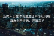 业内人士在昨晚遭遇猛料爆红网络，海角全网炸锅，详情深扒
