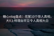 糖心vlog盘点：花絮10个惊人真相，大V上榜理由罕见令人真相大白