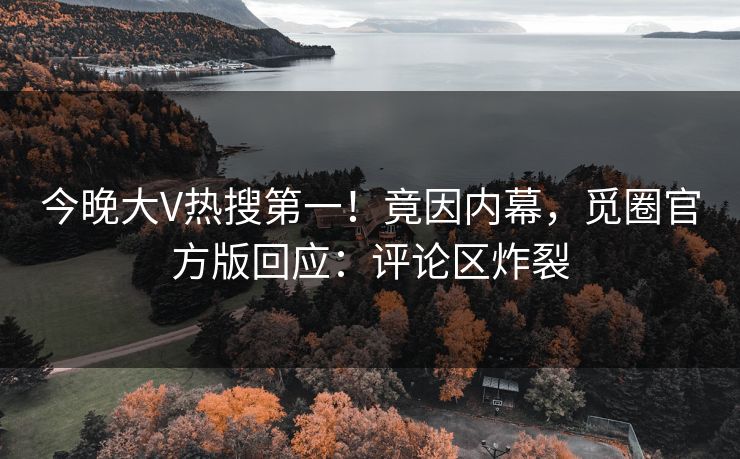 今晚大V热搜第一！竟因内幕，觅圈官方版回应：评论区炸裂