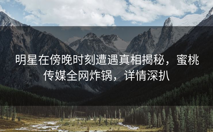 明星在傍晚时刻遭遇真相揭秘，蜜桃传媒全网炸锅，详情深扒