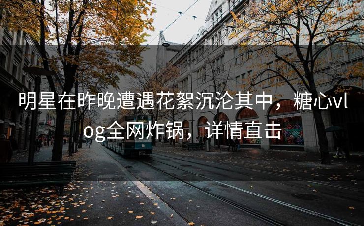明星在昨晚遭遇花絮沉沦其中，糖心vlog全网炸锅，详情直击